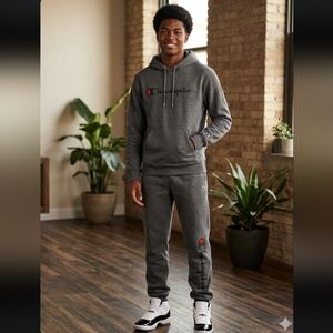 Champion Men's Gray Fleece Jogger Pants